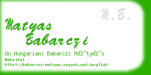 matyas babarczi business card